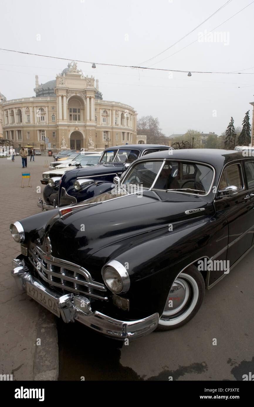 Ukraine Odessa. Rishelievskay luxury car parked in the alley. In the