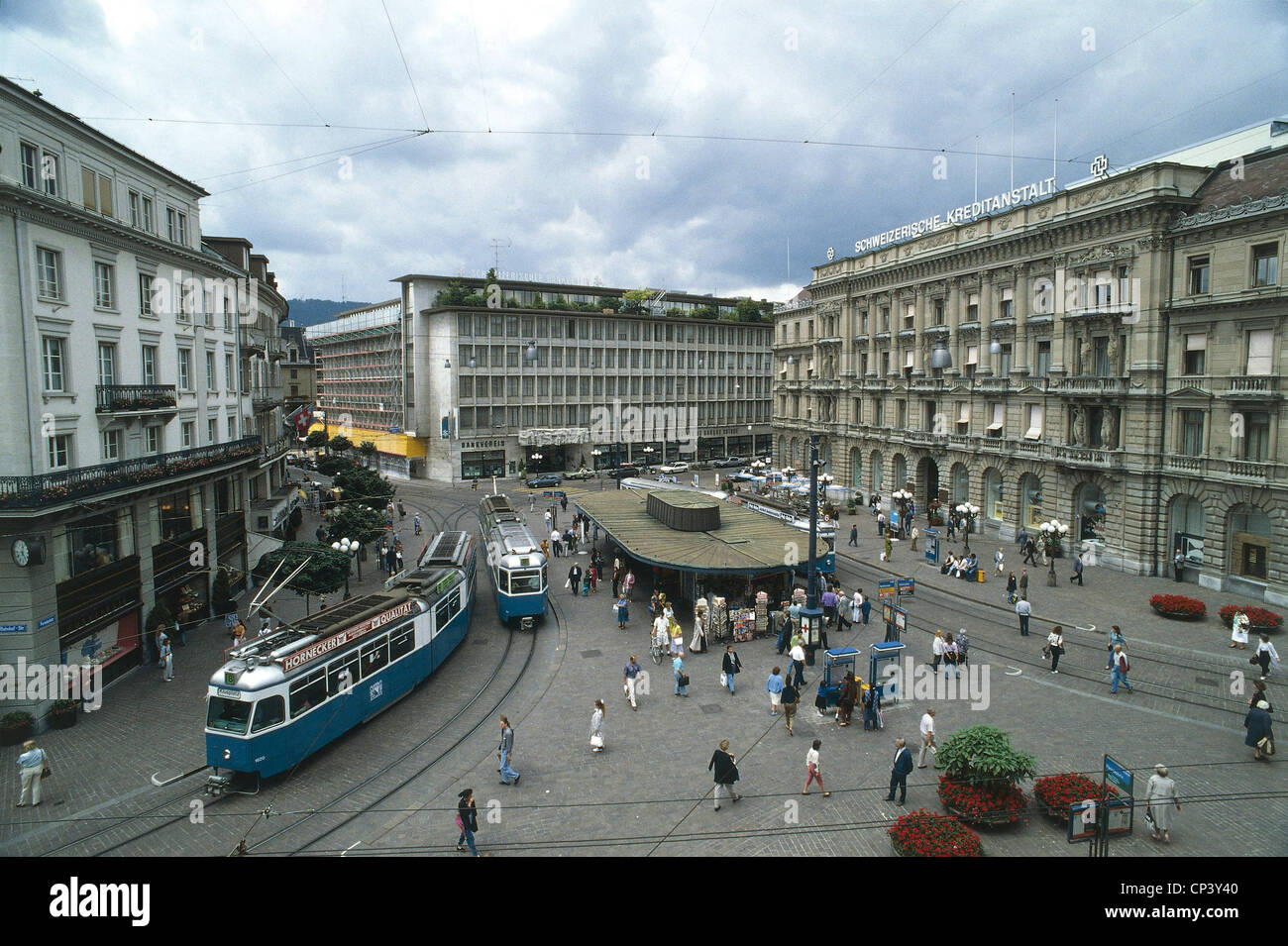 Switzerland Zurich. The Paradeplatz, the heart of the City Stock