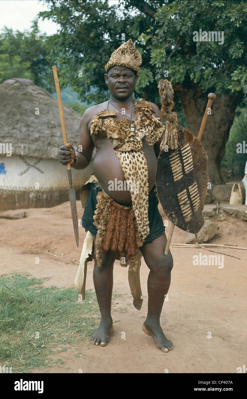 South Africa - Natal. Zulu Chief '. Stock Photo
