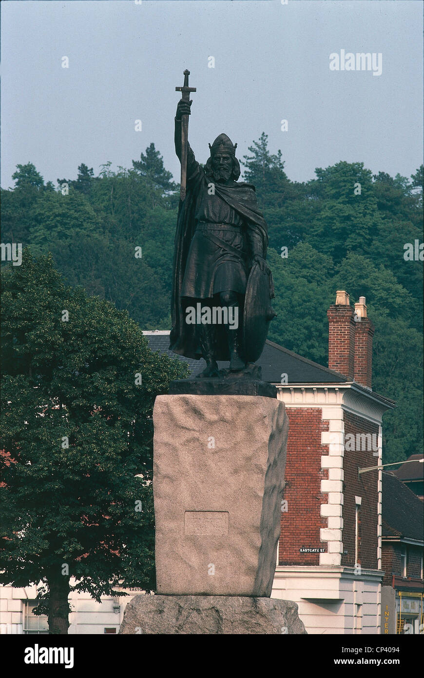 United Kingdom England Winchester. Statue of King Alfred the Great