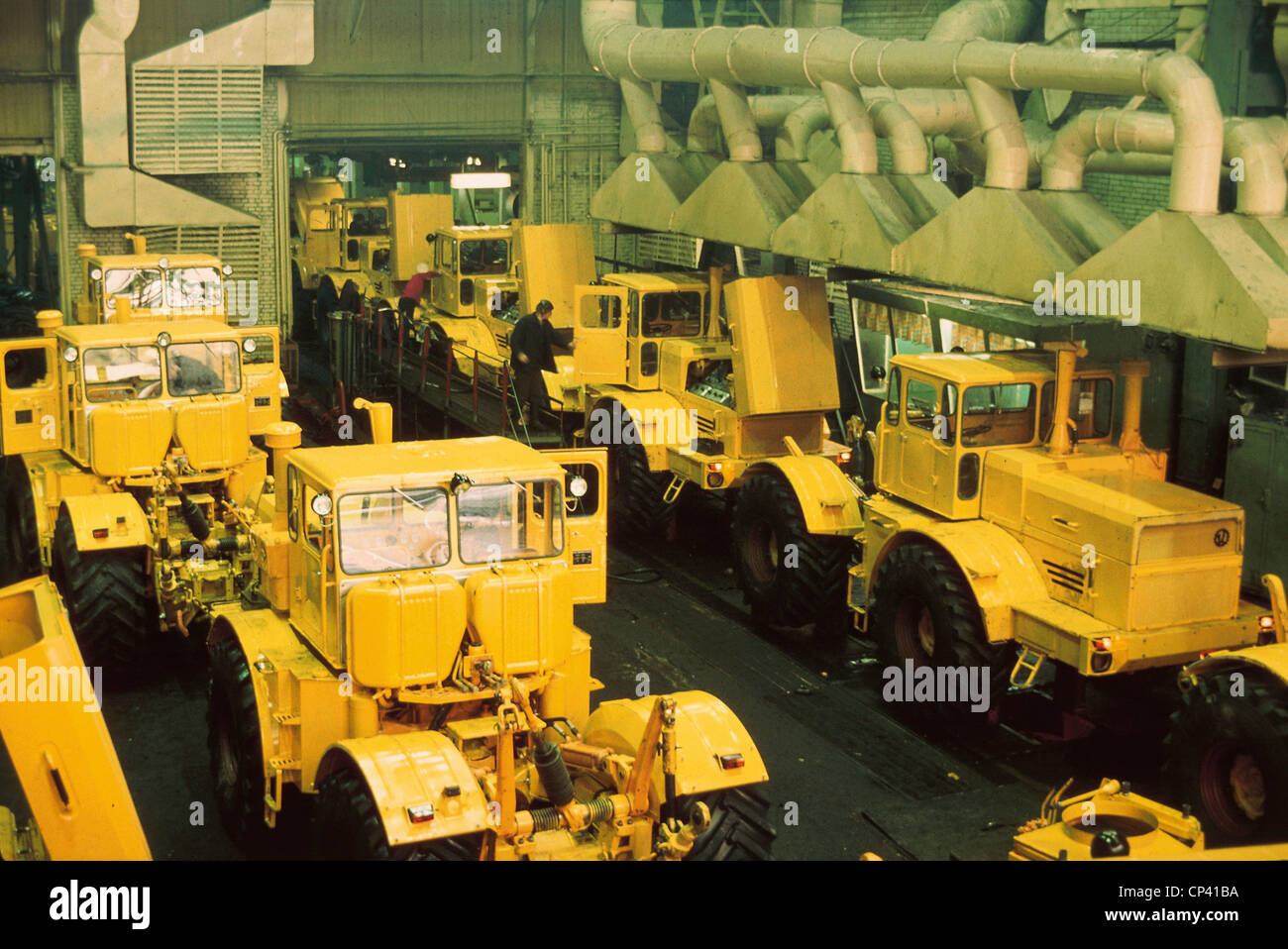 Russia XX century. Eighties - tractor factory Stock Photo
