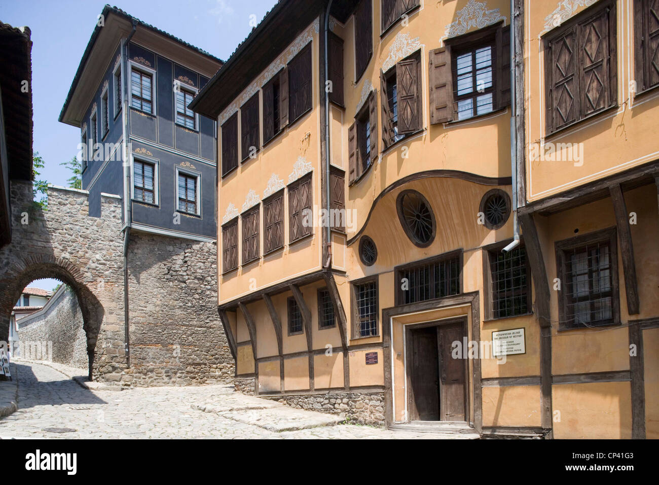 Bulgaria Plovdiv. Old Town. Facade of house built for merchant Dimitri Georgiady (1846-48), part of city's architectural Stock Photo