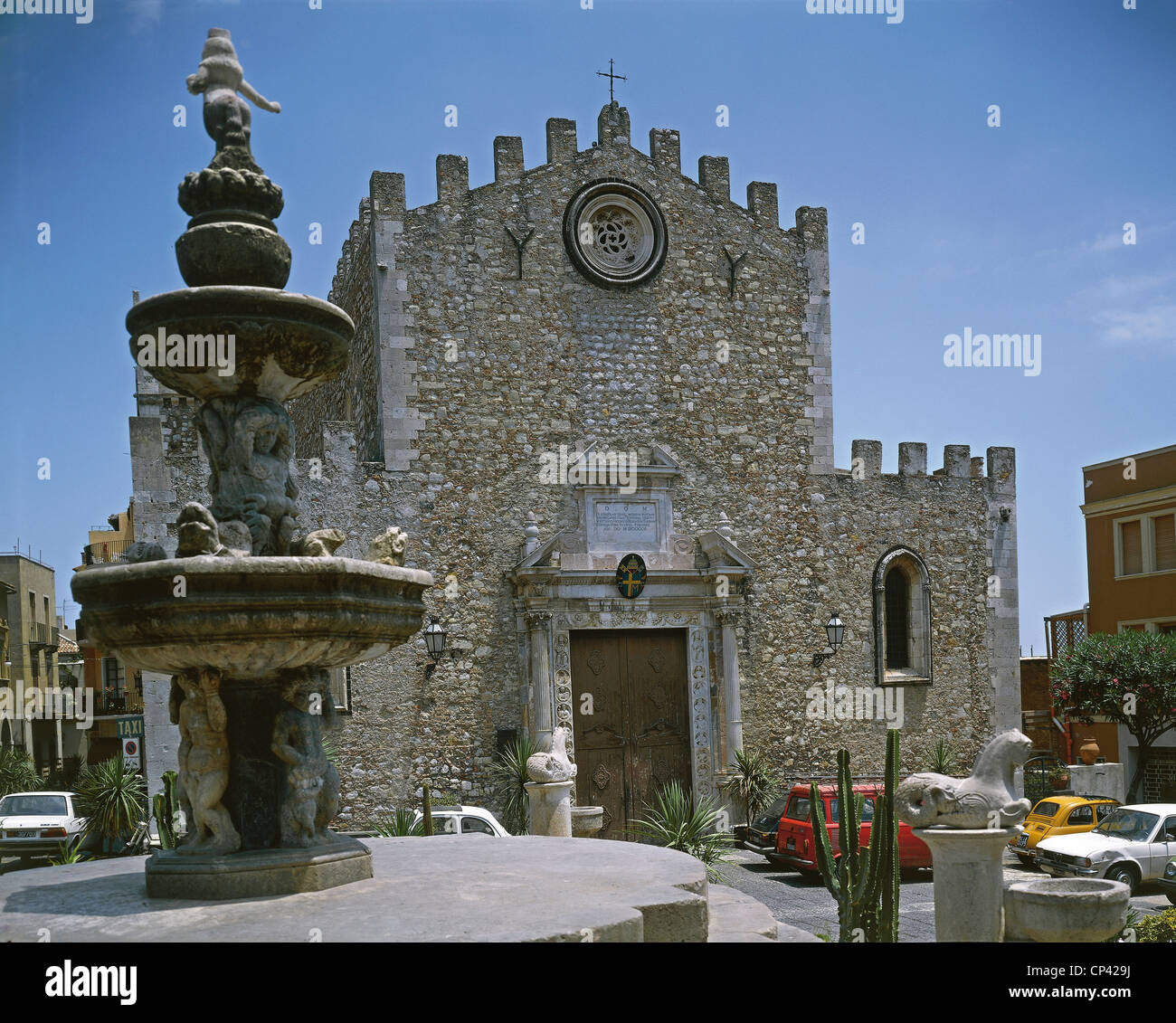 Sicily - Taormina. Cathedral of St. Nicholas. Stock Photo