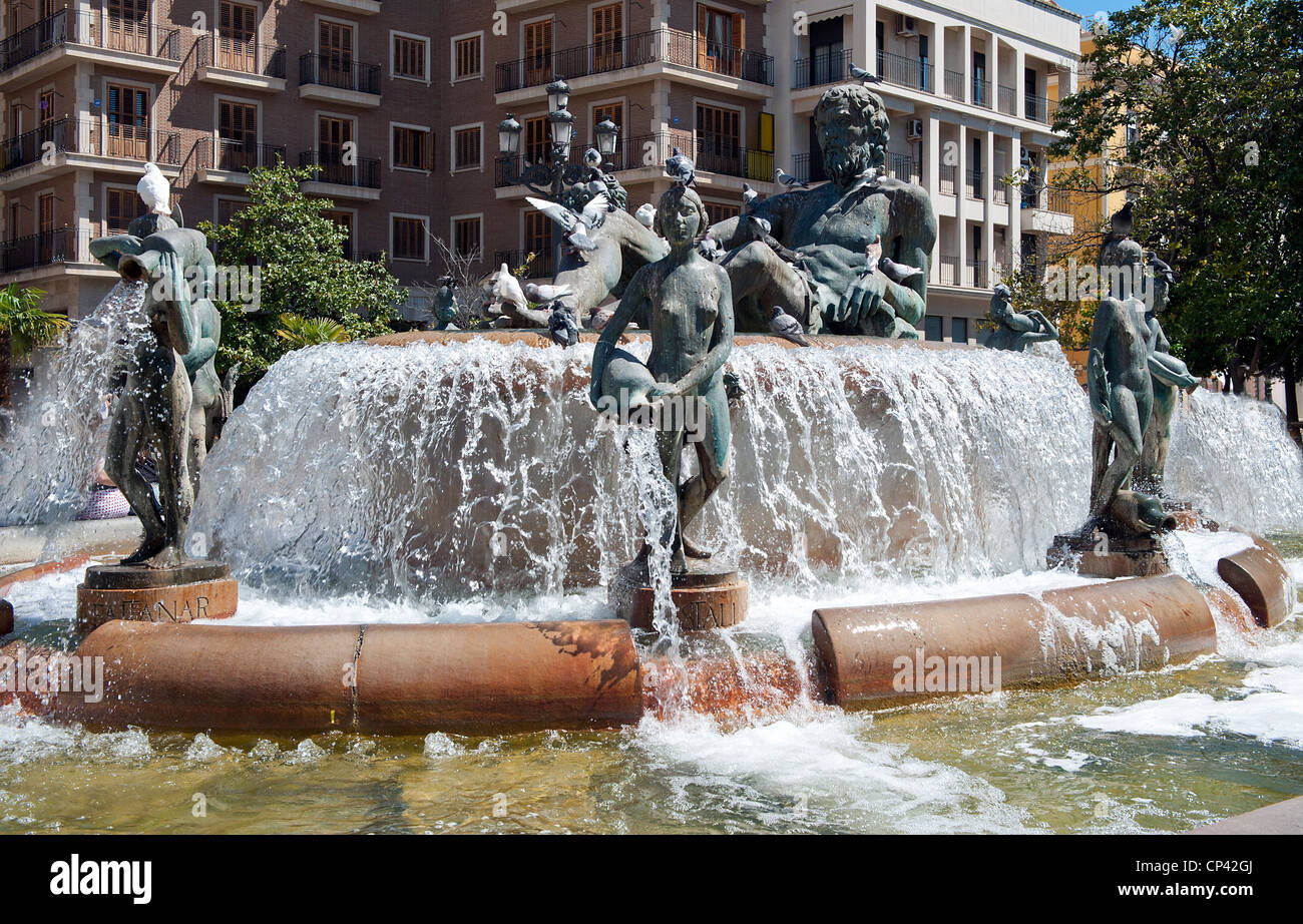 Turia Fountain Valencia Stock Photo