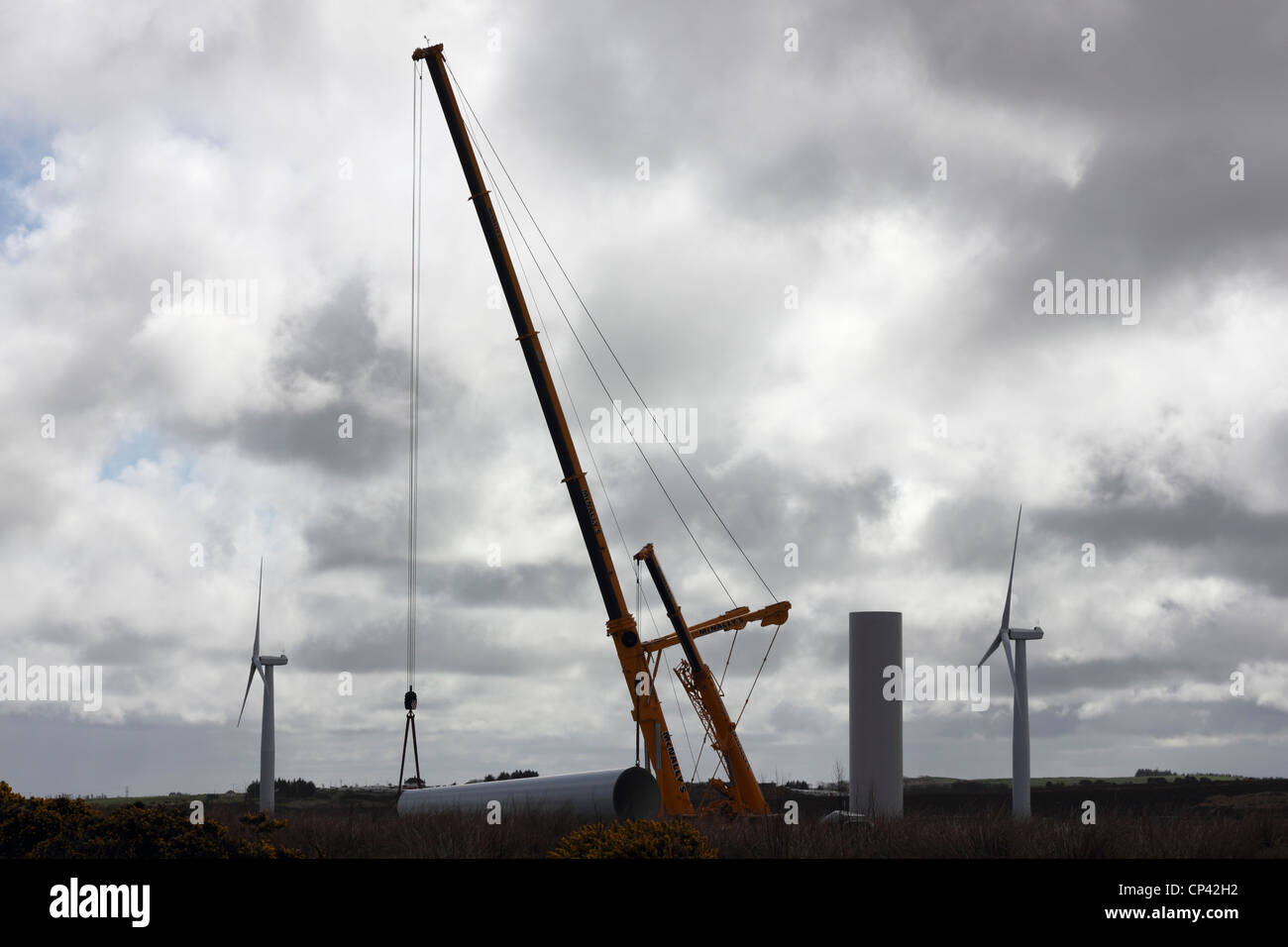 Wind farm construction Stock Photo