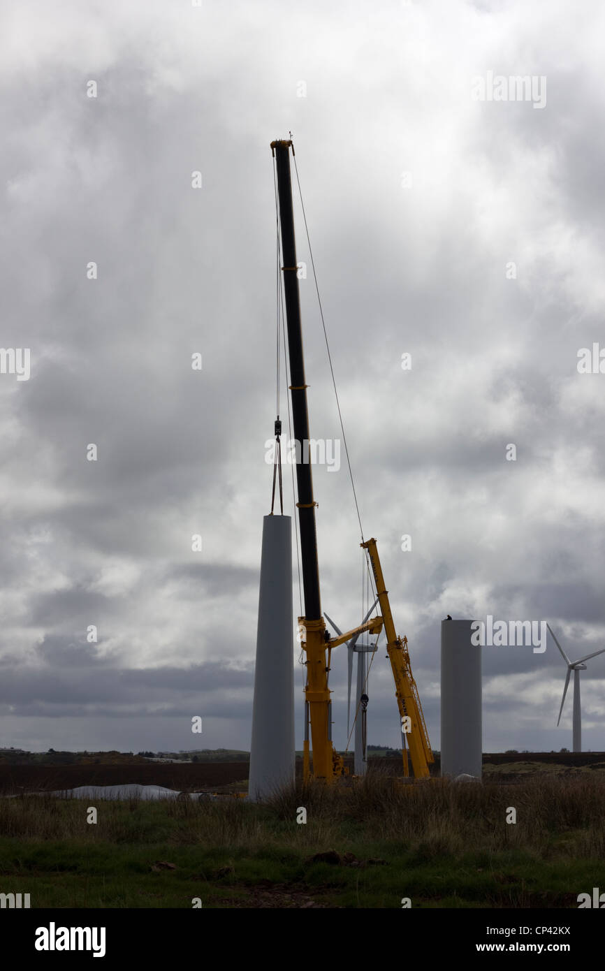 Wind farm construction Stock Photo