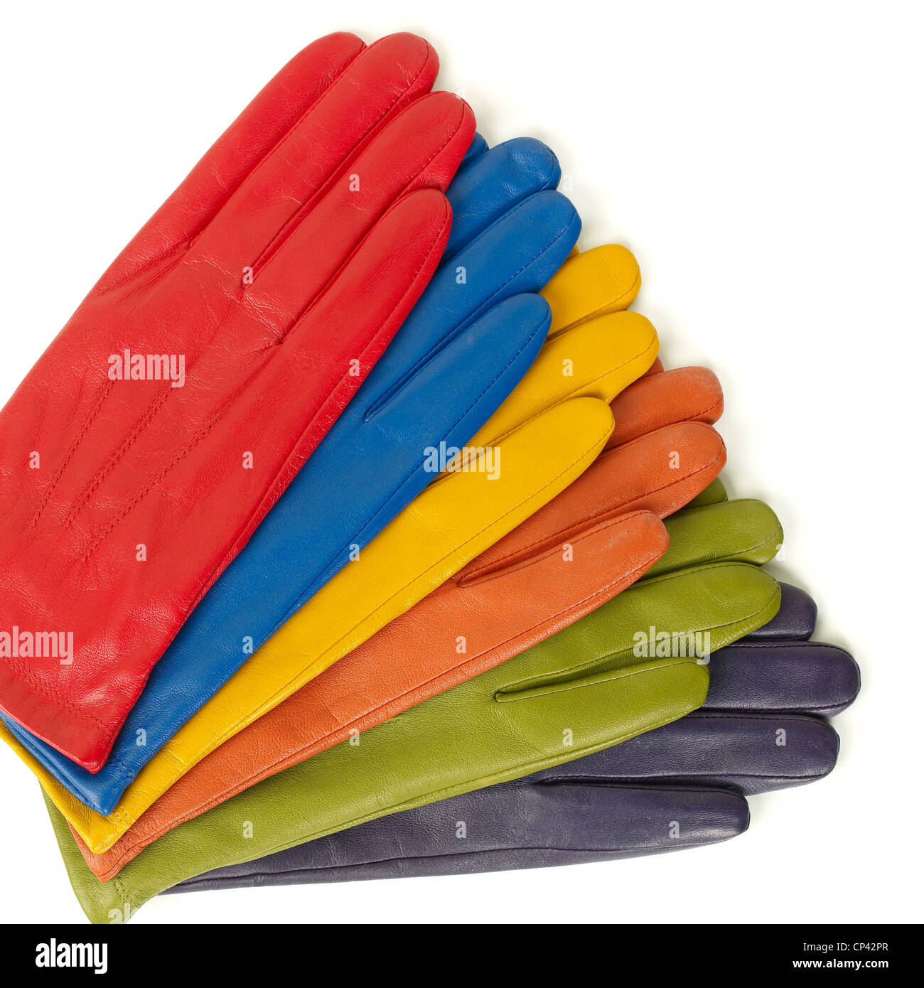 A still life shot of a pile of womens gloves Stock Photo