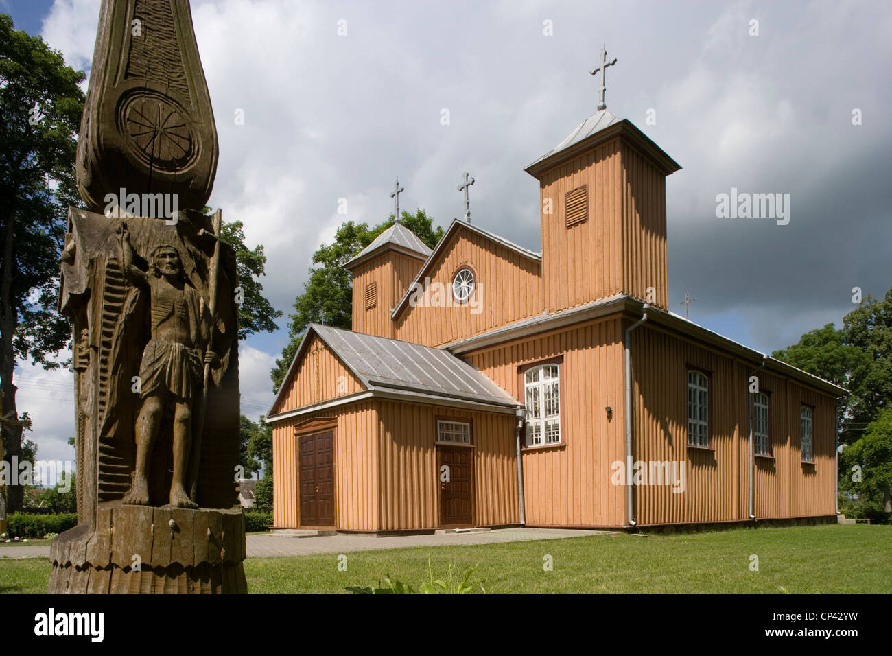 Lithuania - Panevezys County - Antas. Wooden church Stock Photo
