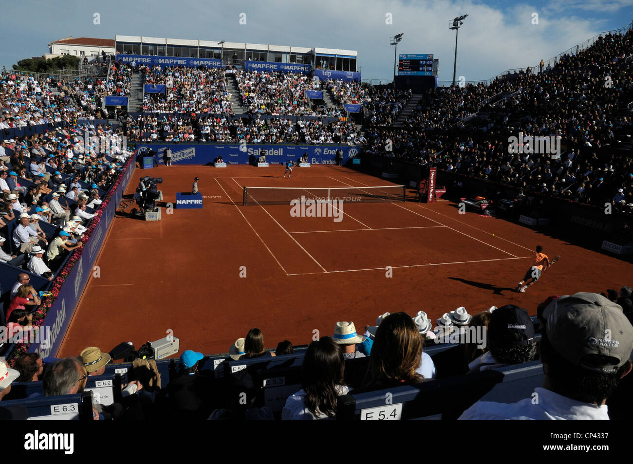 RAFA NADAL during the ATP final against David Ferrer at the Real Club de Tenis de Barcelona Spain Stock Photo