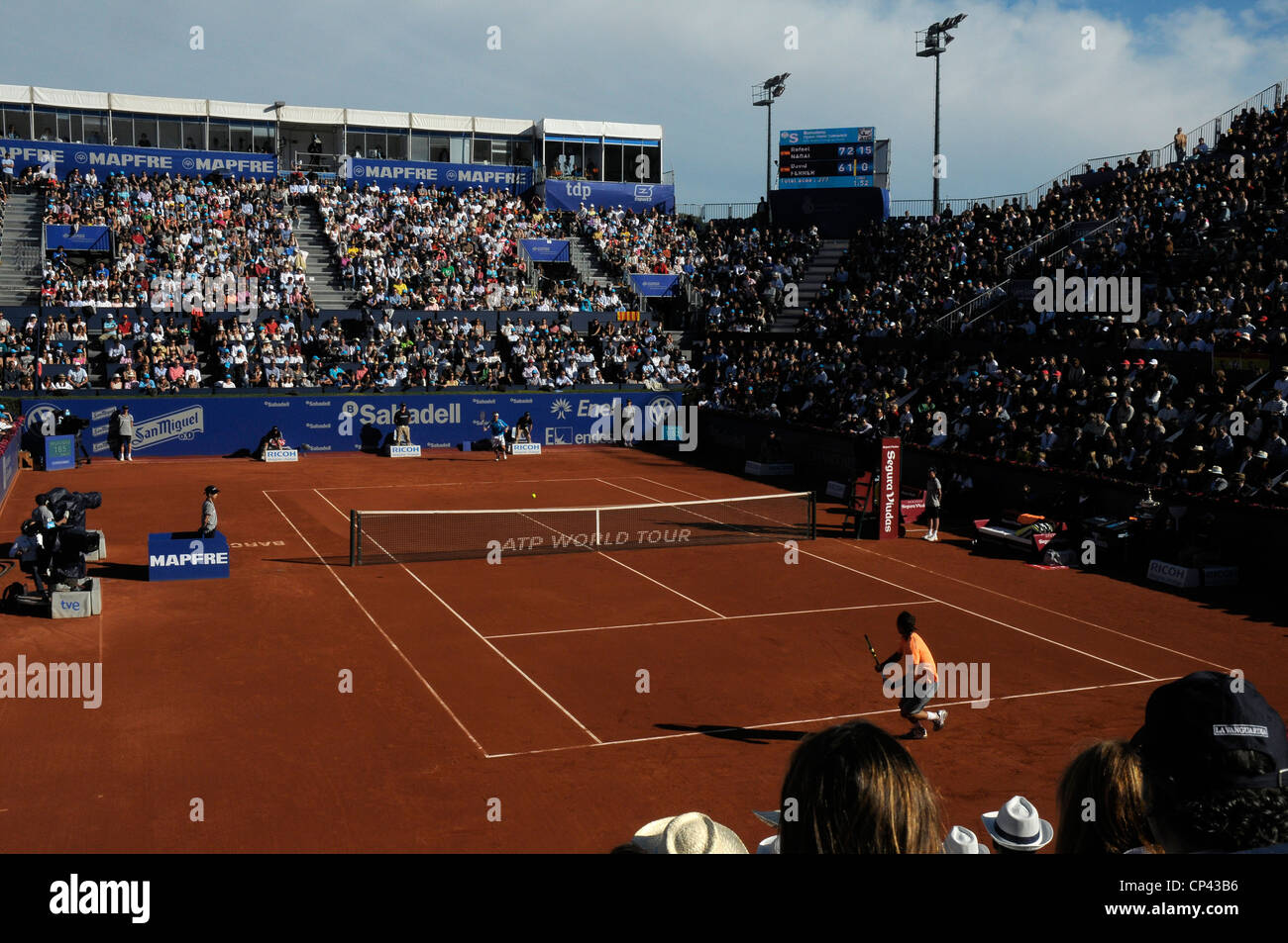 RAFA NADAL during the ATP final against David Ferrer at the Real Club de Tennis de Barcelona Spain Stock Photo
