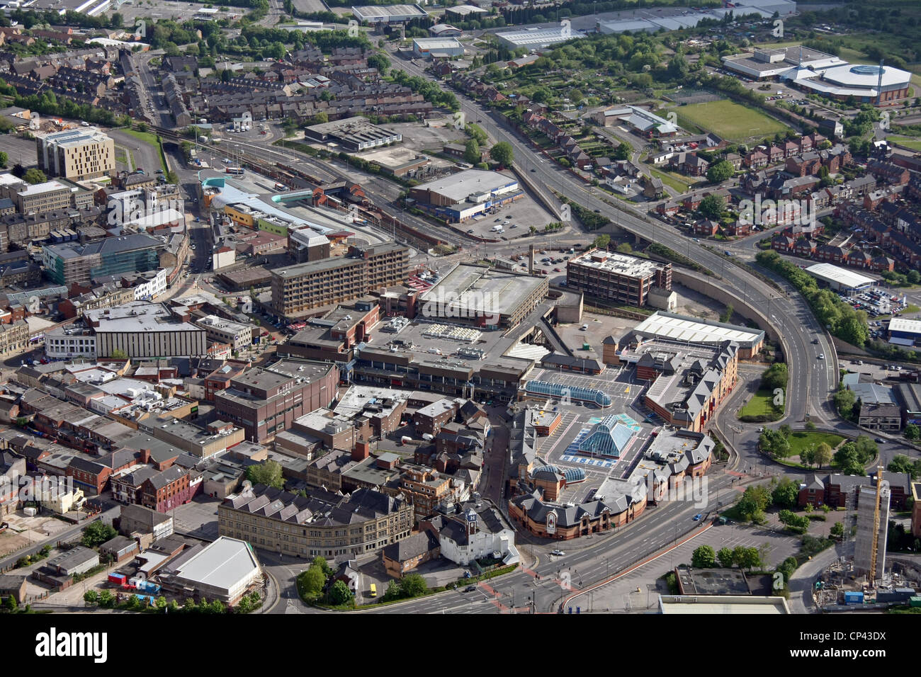 aerial view of Alhambra Shopping Centre and Barnsley Markets (Barnsley Council), South Yorkshire