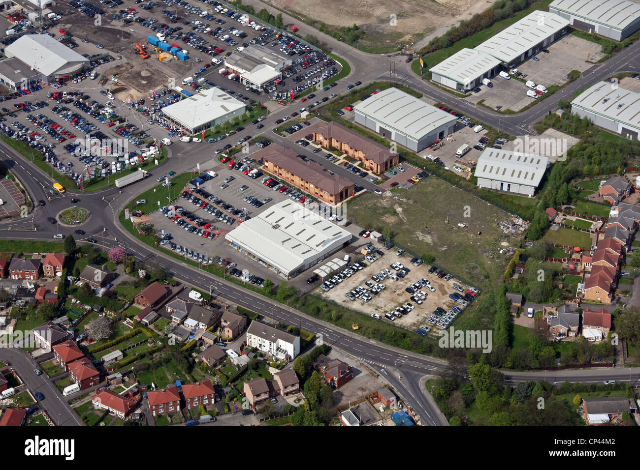 Aerial view of Morston Claycliffe Office Park and Barugh Green Road & Wilthorpe Road, Barnsley S75 Stock Photo