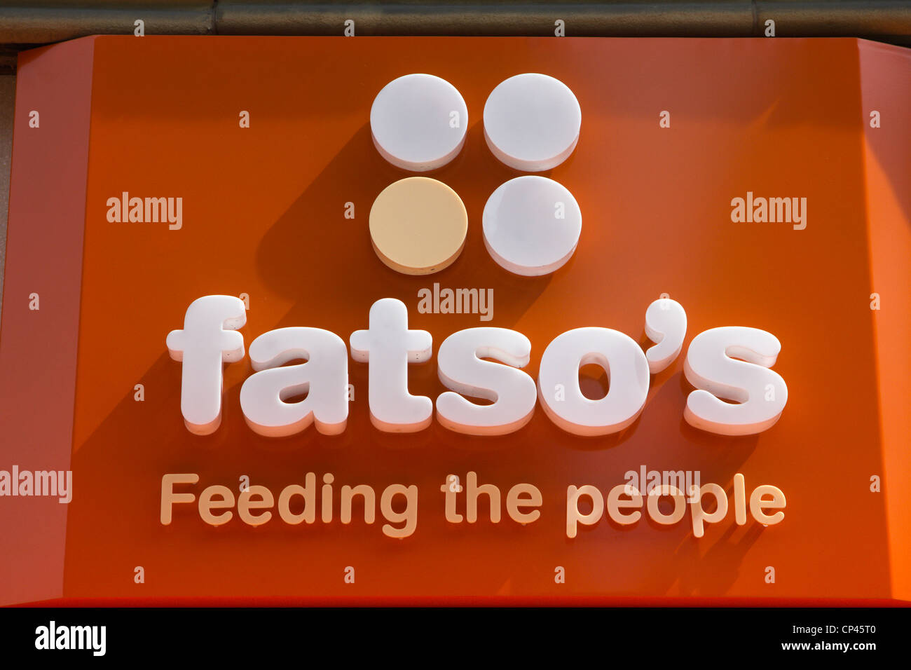 fatso's feeding the people shop sign manchester england Stock Photo Alamy