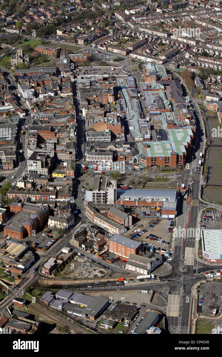 Aerial view of Grimsby town centre Stock Photo