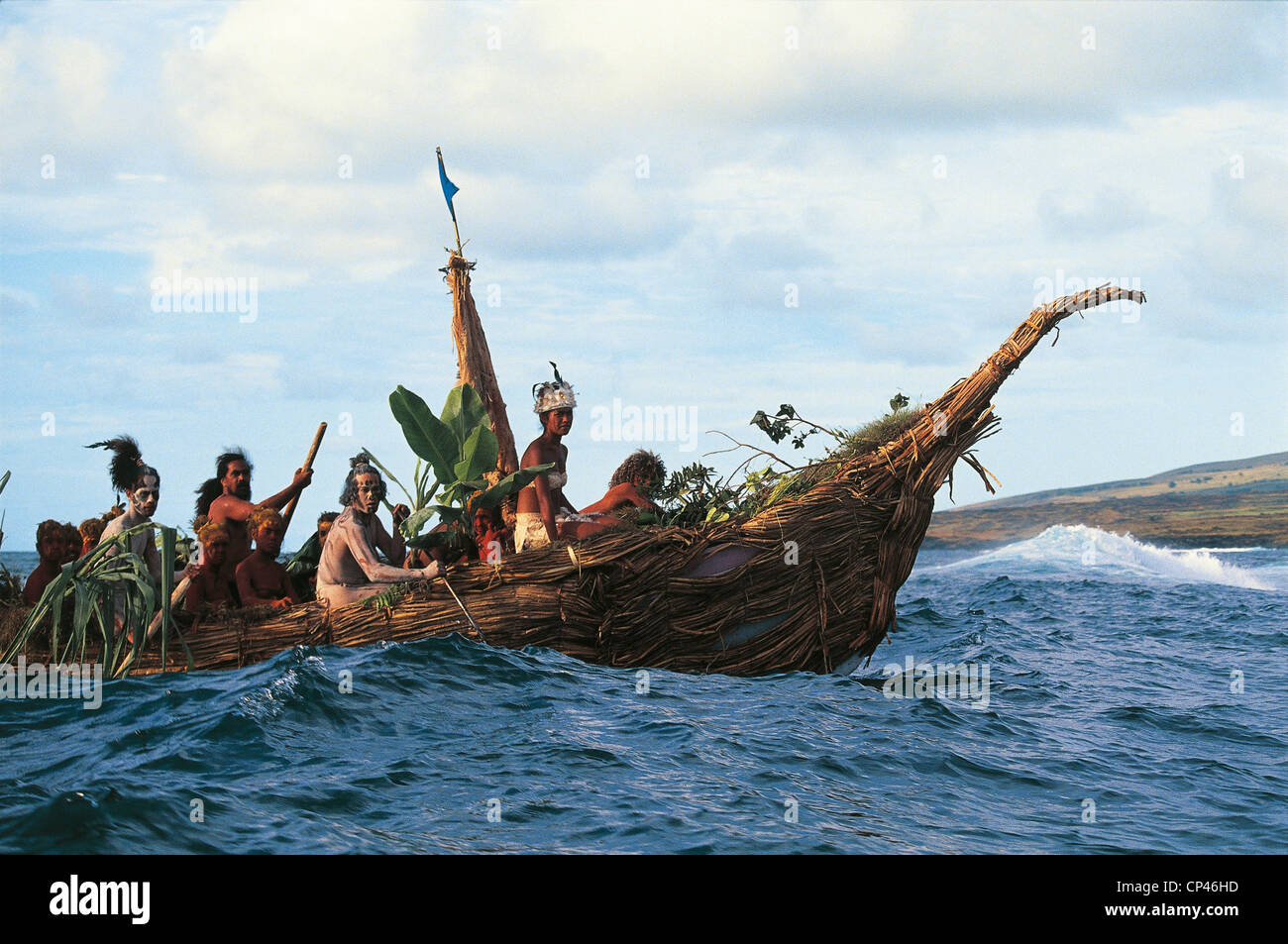 CHILE EASTER ISLAND RAPA NUI TAPATI RELIGIOUS FESTIVAL RACE pirogue