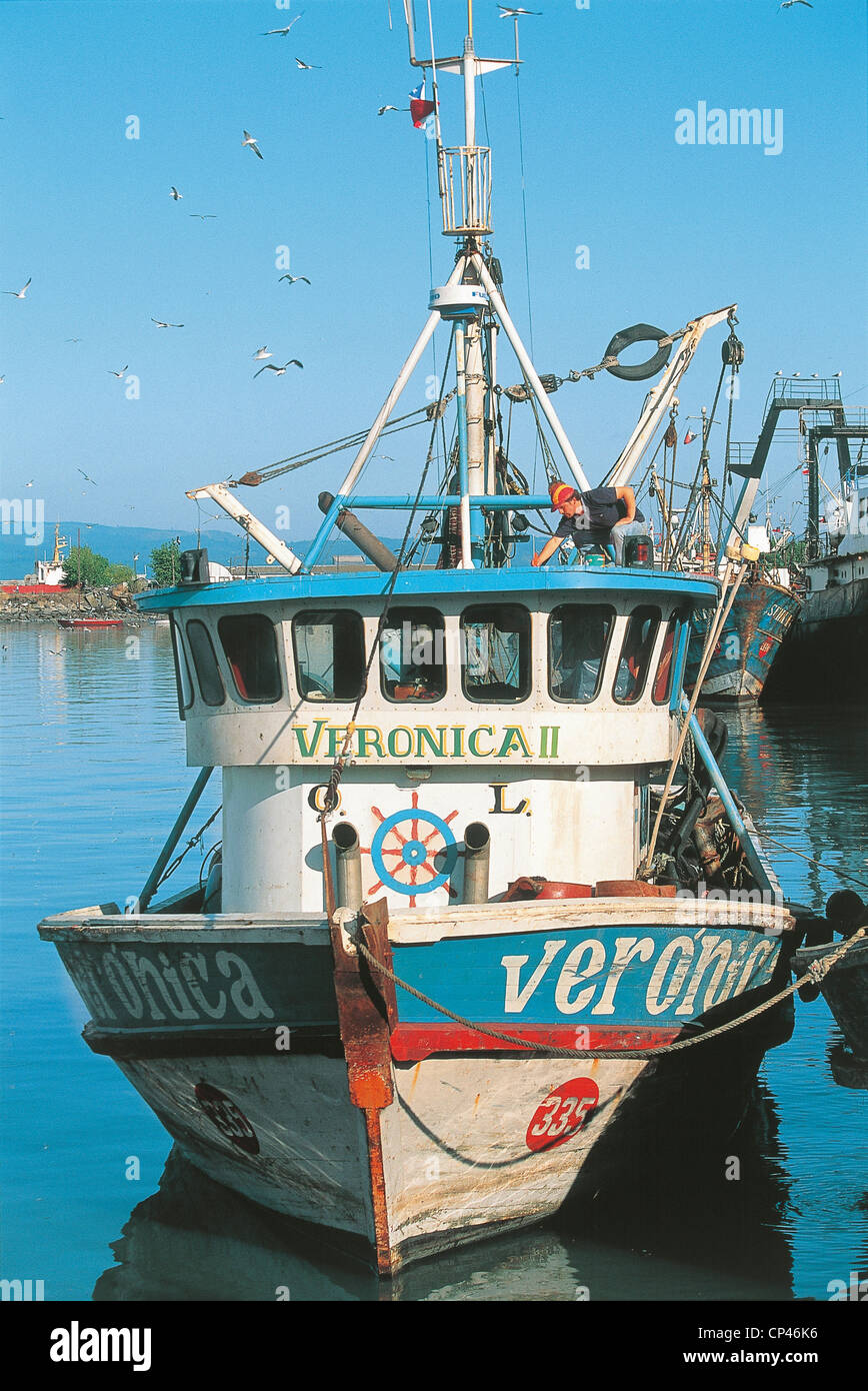 Talcahuano Chile Fishing Boats Stock Photo