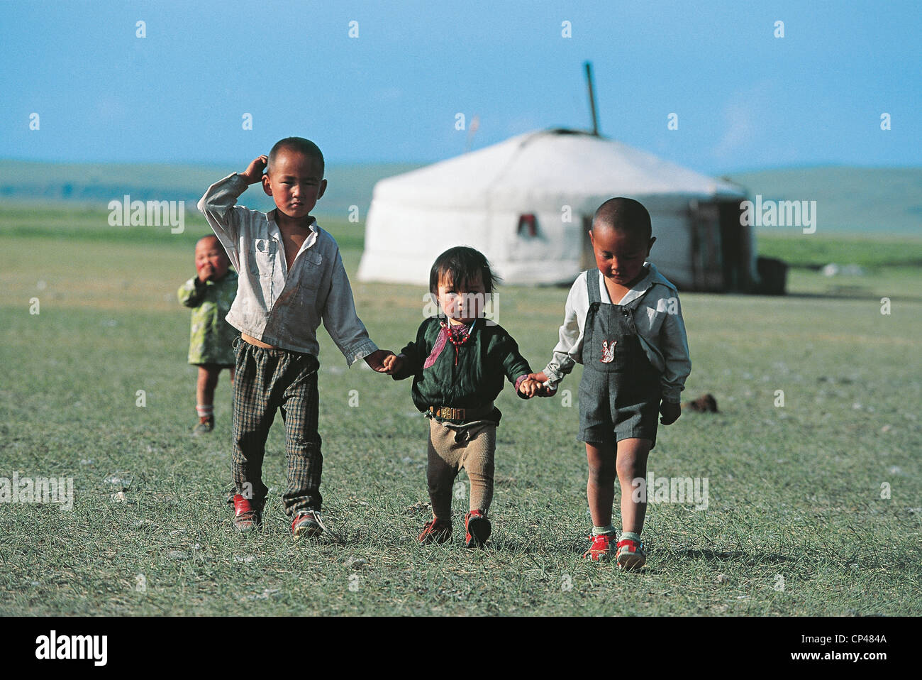 Region Of Mongolia Khudjirt Nomad Village Children Stock Photo - Alamy