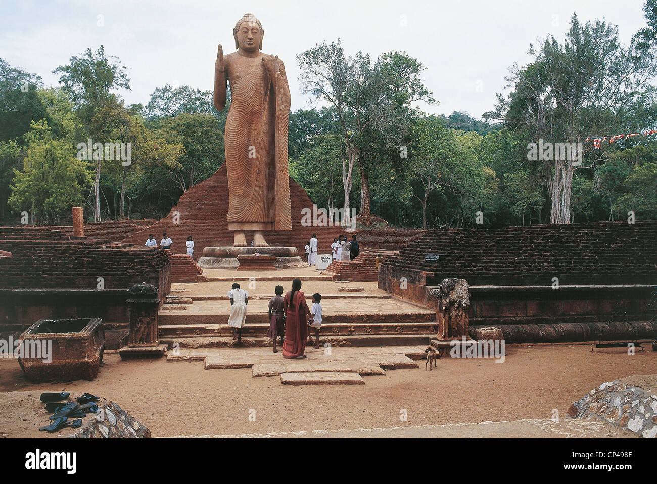 Sri Lanka (Ceylon) - Maligawila Vihara, the colossal statue of Buddha made of limestone. Stock Photo