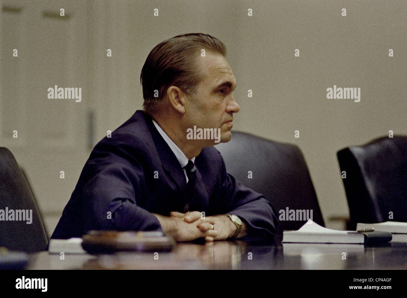 George Wallace, the segregationist former Governor of Alabama in a White House meeting during his third party presidential Stock Photo