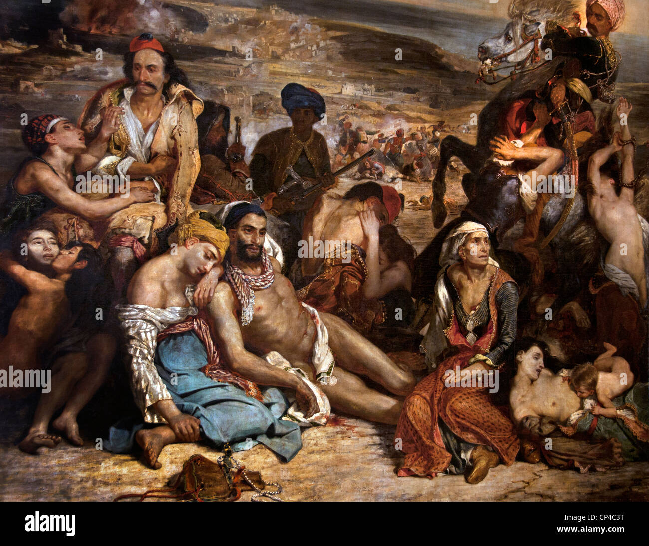 Massacres at Chios Greek Families Awaiting Death or Slavery 1824  by Eugène DELACROIX 1798 –1863 French France Stock Photo