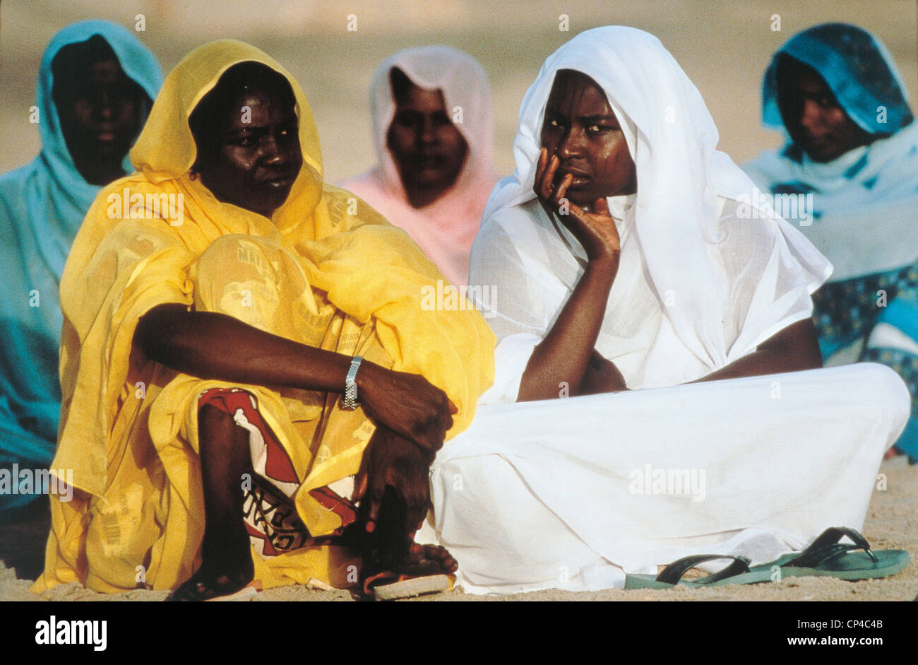 Chad - Lake Chad. Women in traditional clothing. Stock Photo