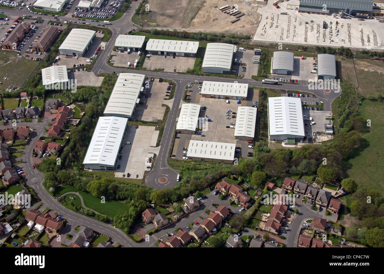 aerial view of Zenith Business Park near Barnsley Stock Photo