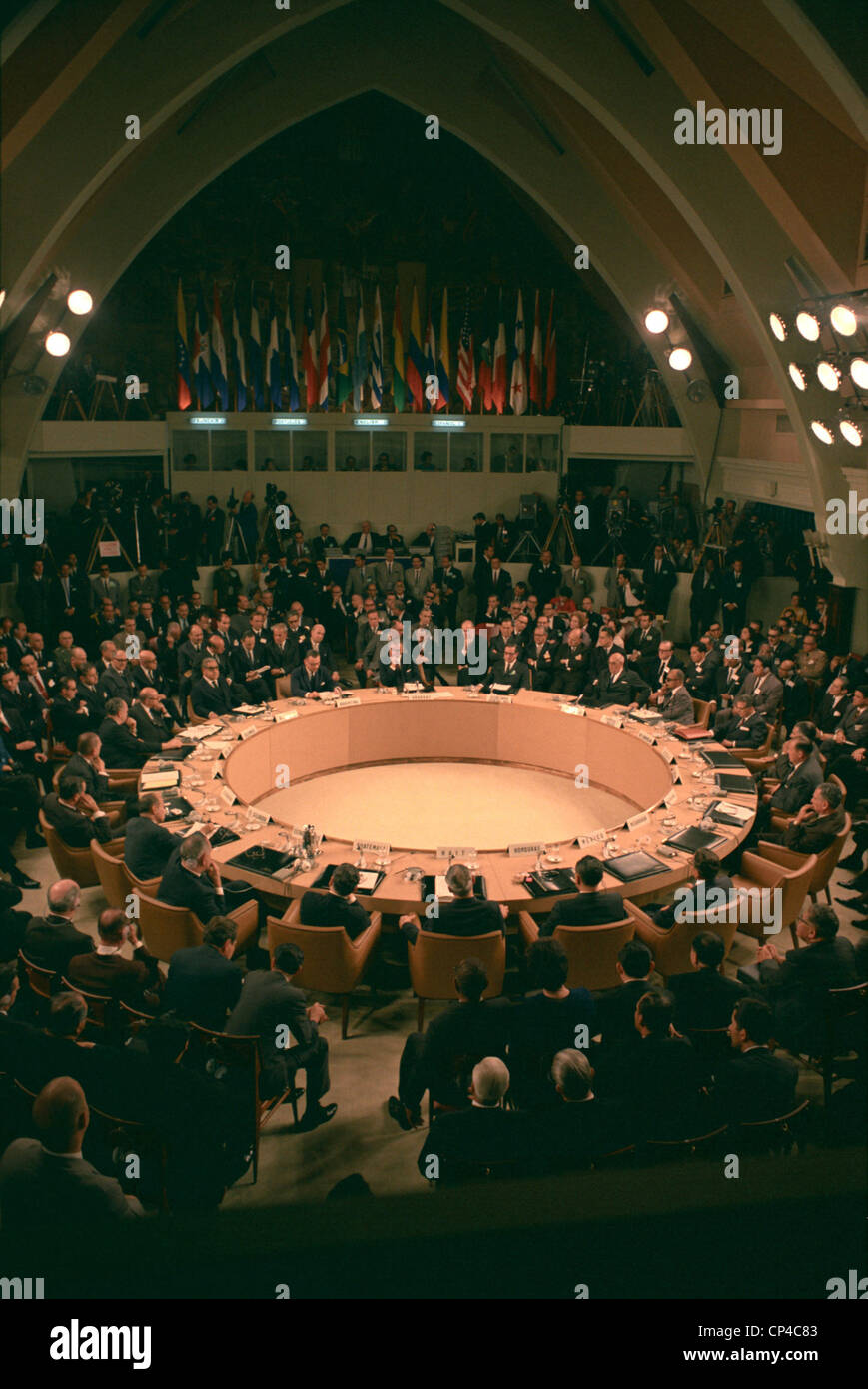 Summit meeting of American Chiefs of State at Punta del Este, Uruguay. April 13, 1967. Stock Photo
