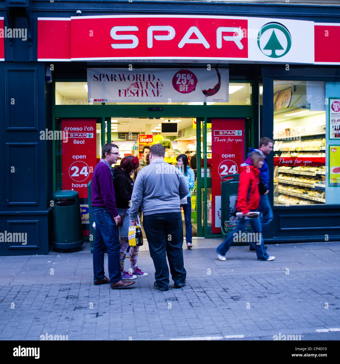 Exterior, 24 hour opening Spar convenience store, UK Stock Photo