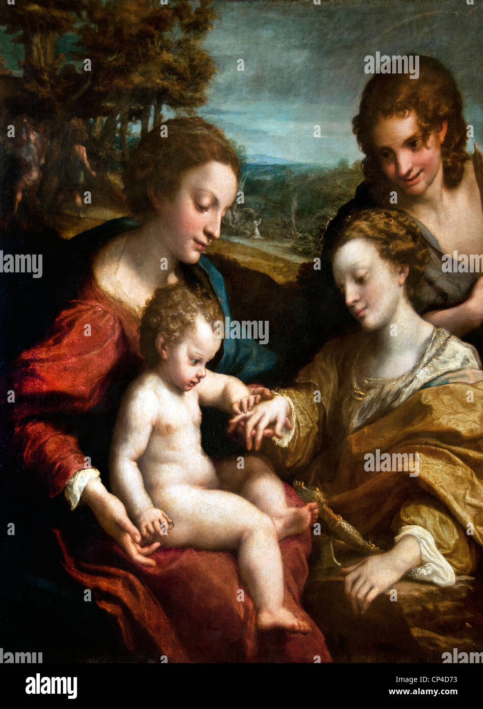 Correggio the mystic marriage of saint catherine art hi-res stock ...