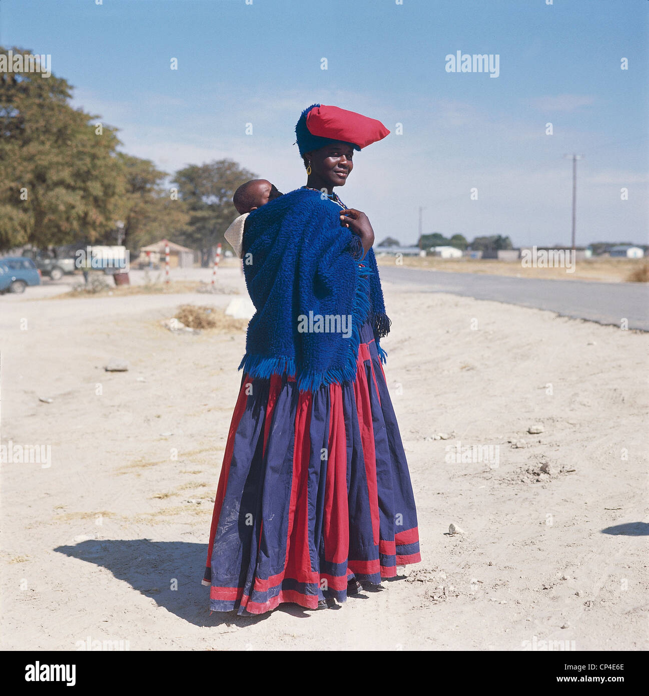 Botswana - Maun - Women's ethnic Herero with baby Stock Photo - Alamy
