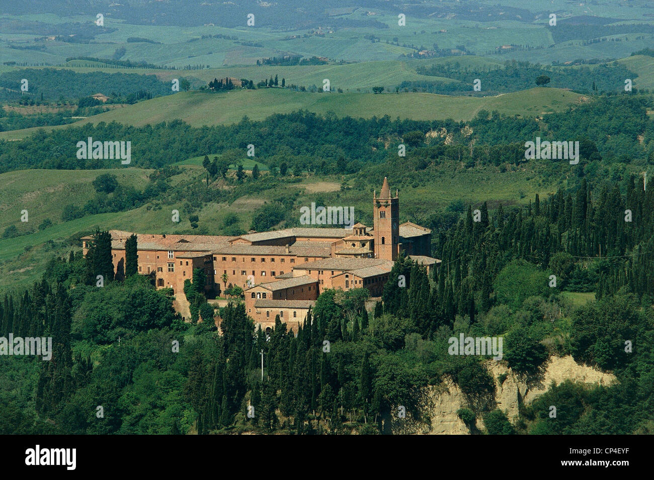 Tuscany - Abbazia di Monte Oliveto Maggiore (Si) Stock Photo