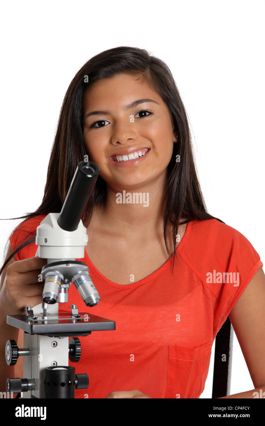 Student working in a science lab on white background Stock Photo Alamy