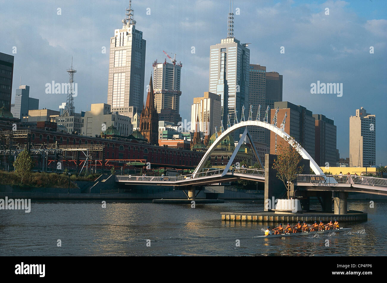 Australia - Victoria - Melbourne, the center of the city and the Yarra River. Stock Photo