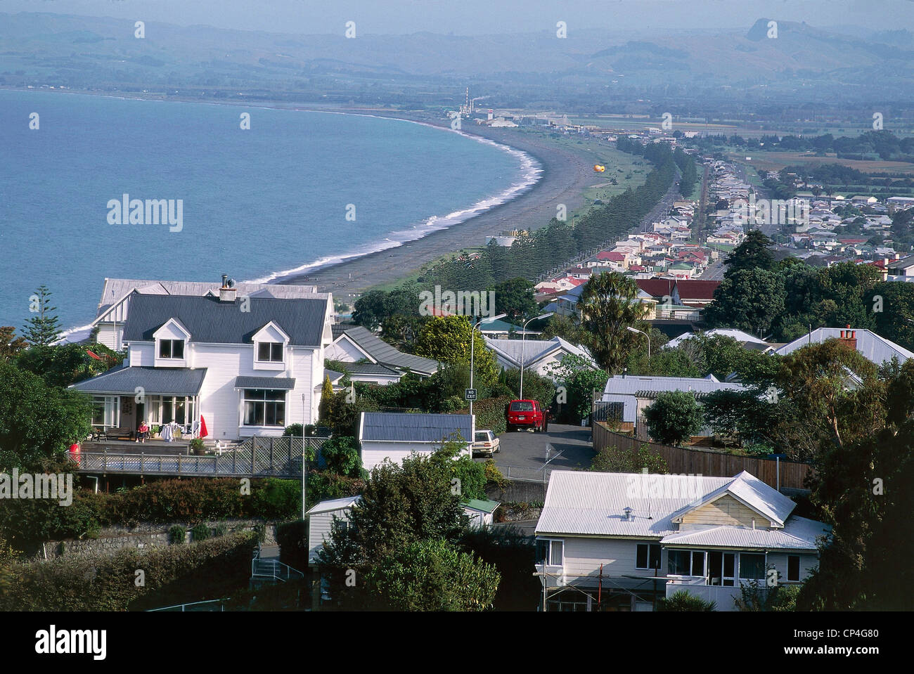 New Zealand North Island Hawke's Bay Napier. Houses along the coast Stock Photo Alamy