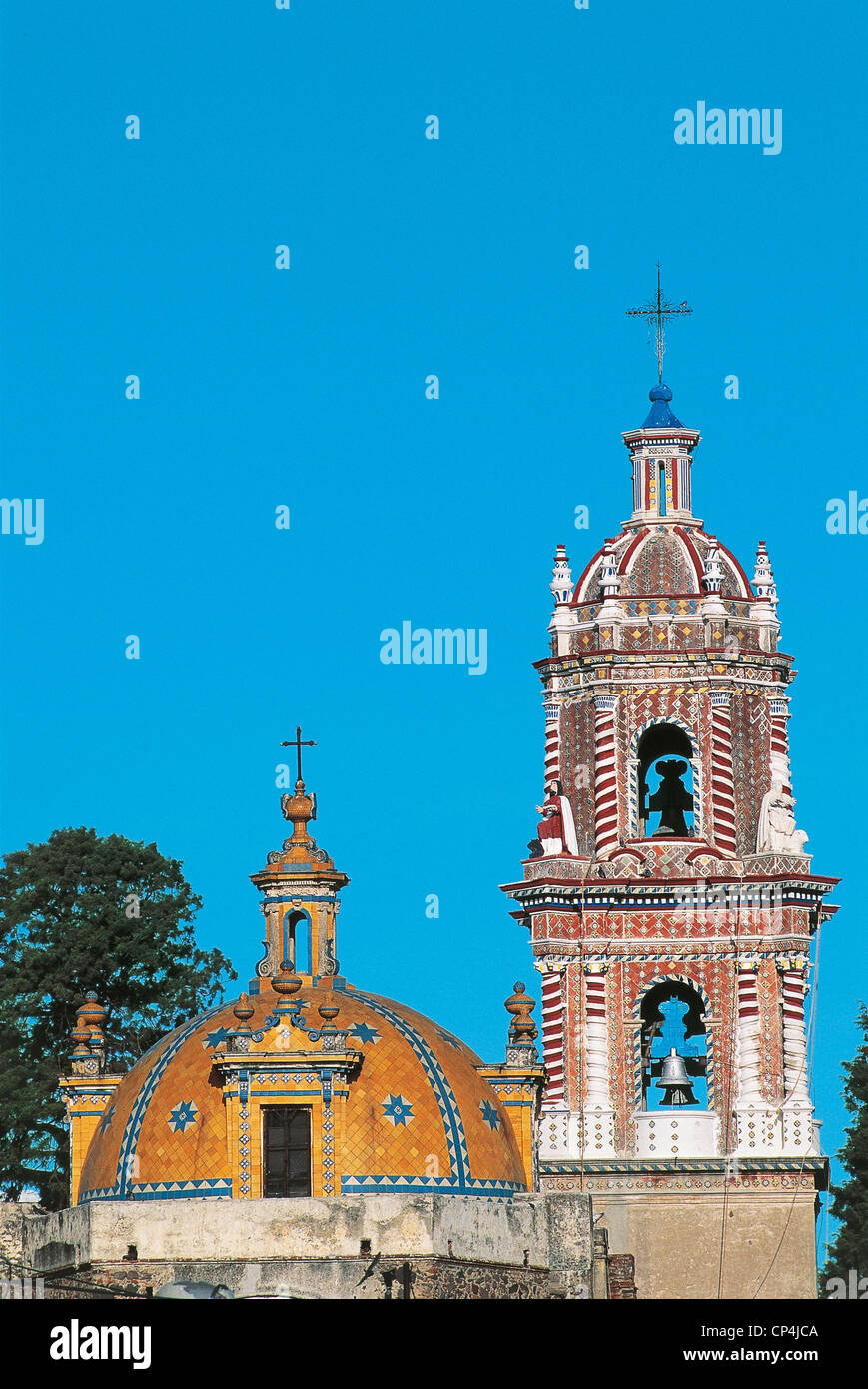 MEXICO CHURCH OF SANTA MARIA Tonantzintla AROUND PUEBLA Stock Photo