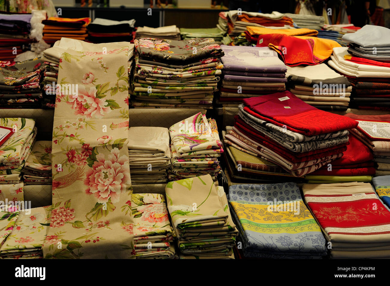 Provencal traditional cloths at a French market Stock Photo