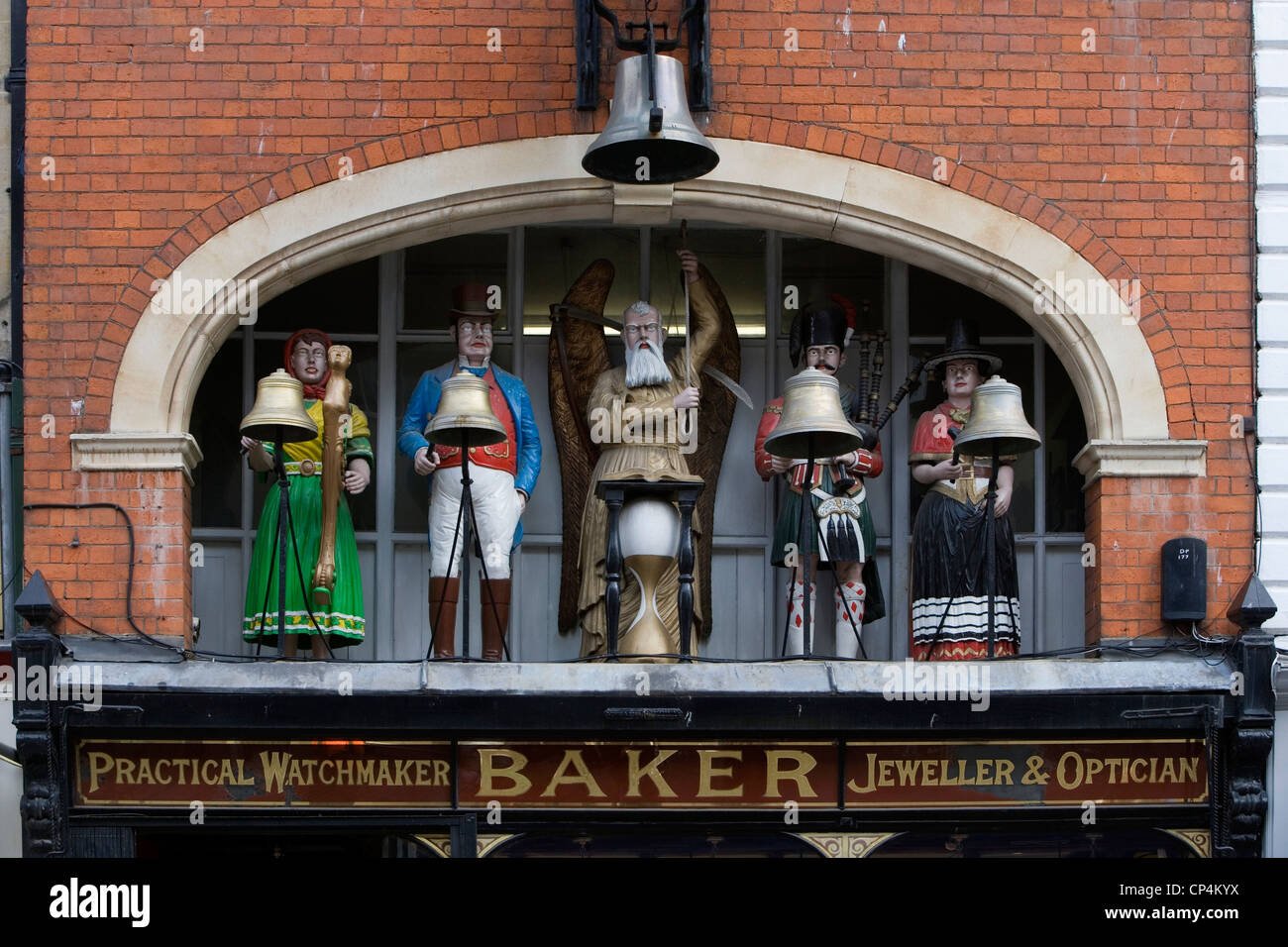 United Kingdom - England - Gloucestershire - Gloucester. The Baker's Clock,  clock shop. Detail: the clock. Stock Photo