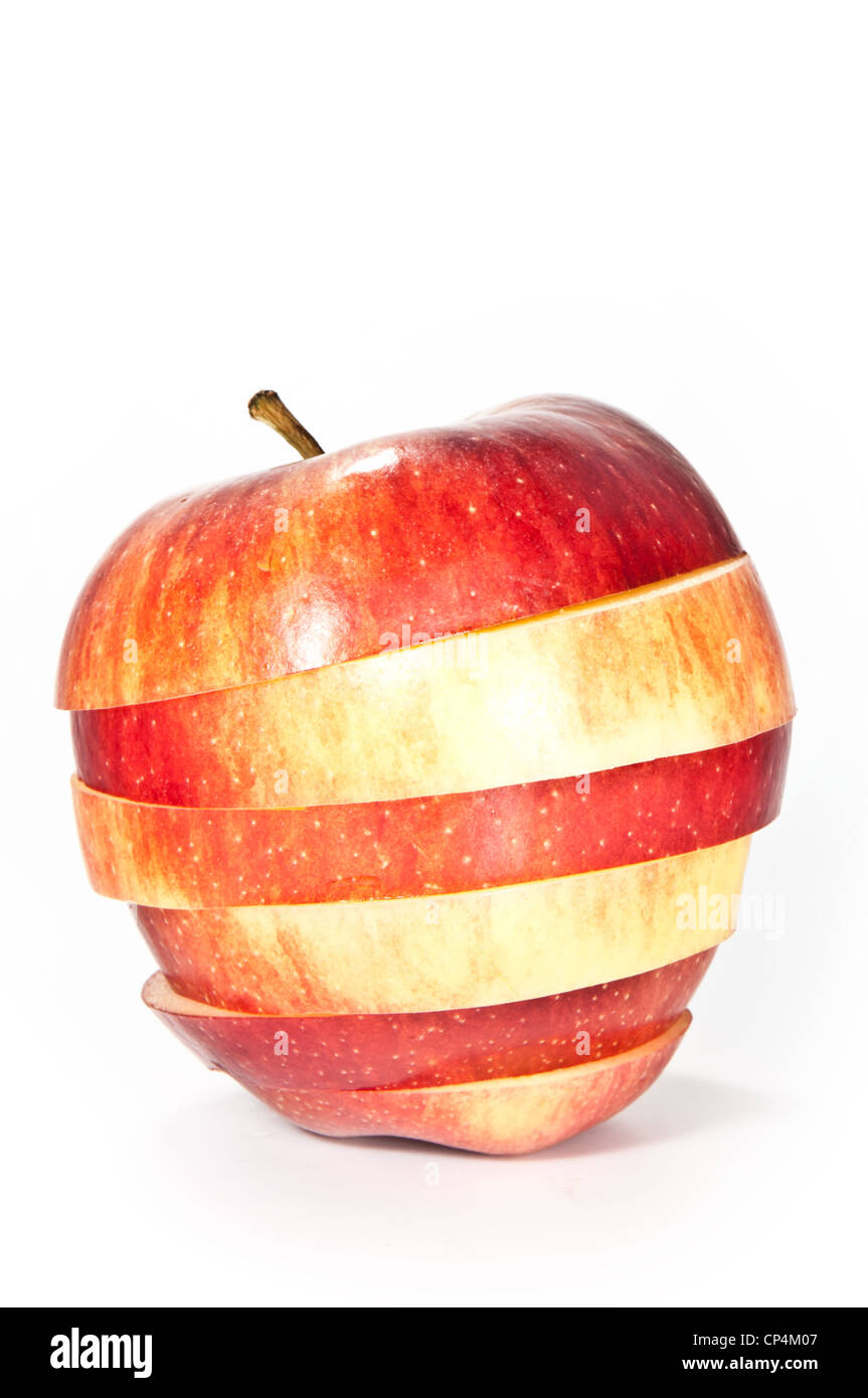 Sliced apple on white background Stock Photo