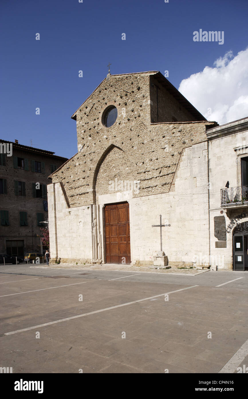 Church of Saint Augustin. Italy, Tuscany Region, Colle Val d'Elsa (Si). Stock Photo