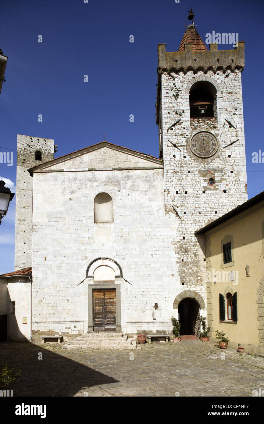 The church of Saint Stephen, 13th century. Serravalle Pistoiese, Pistoia Province, Tuscany Region, Italy. Stock Photo