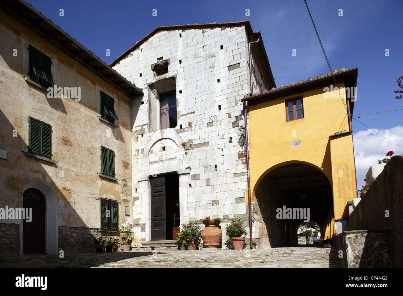 The Church of Saint Michael, 13th century. Serravalle Pistoiese, Pistoia Province, Tuscany Region, Italy. Stock Photo