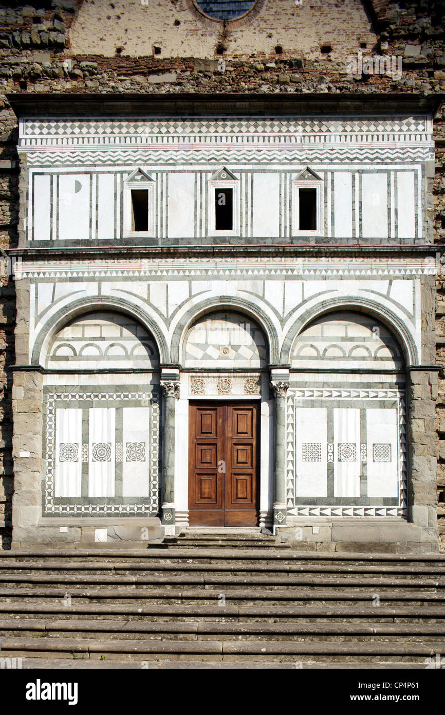 Part of the facade of the Badia Fiesolana. San Domenico Village of Fiesole Florence Province Tuscany Region Italy Stock Photo Alamy