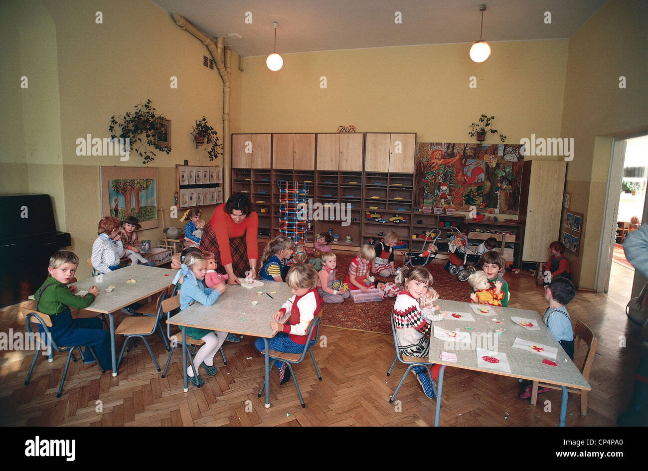 Poland - Gdansk. Children in the classroom of a kindergarten Stock ...