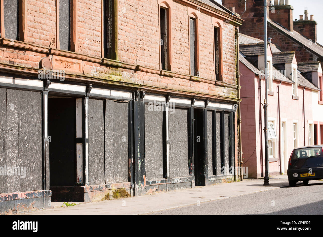 Derelict shops in Lockerbie, Scotland, UK Stock Photo Alamy