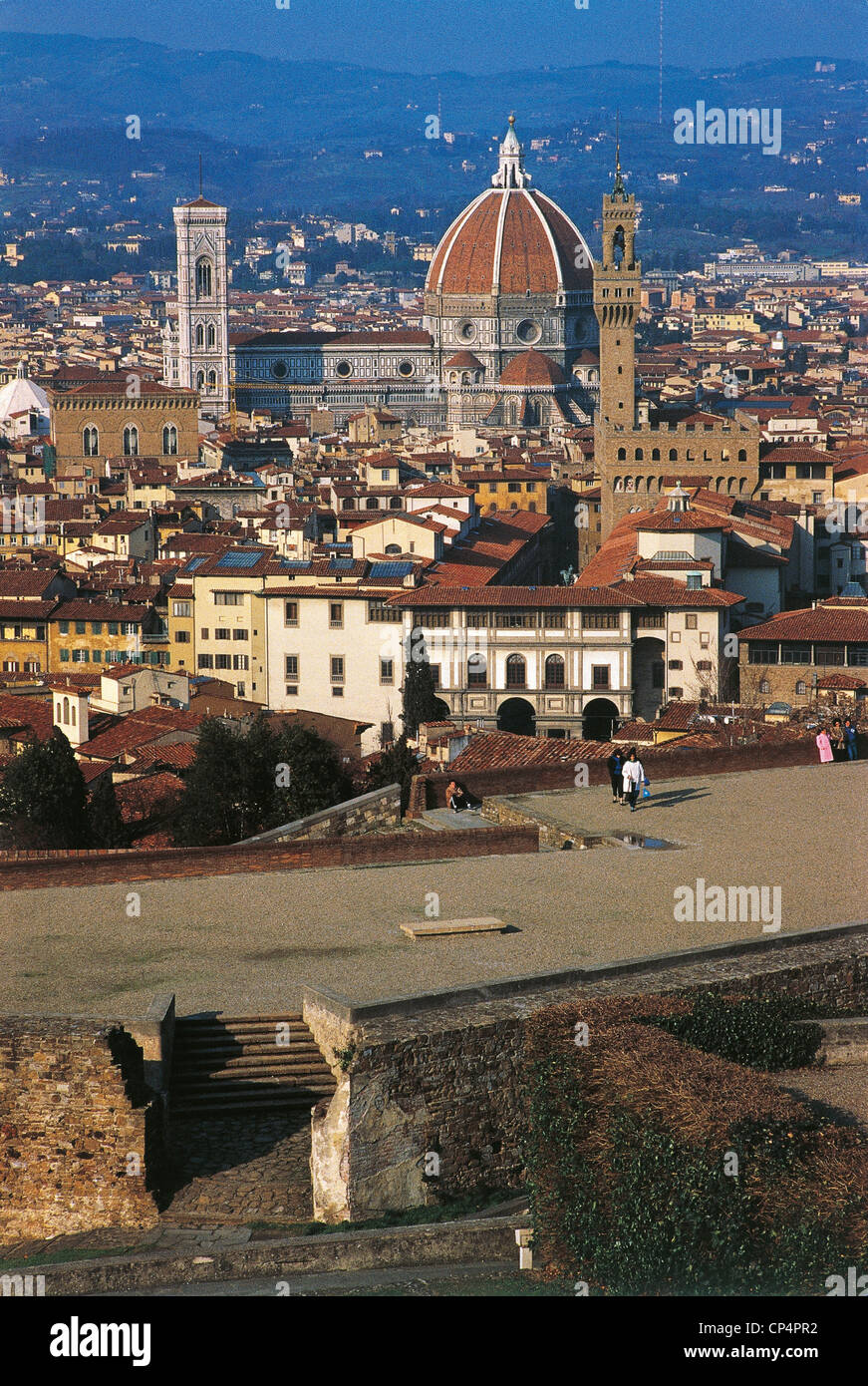Panorama From Florence Tuscany Forte Belvedere Stock Photo