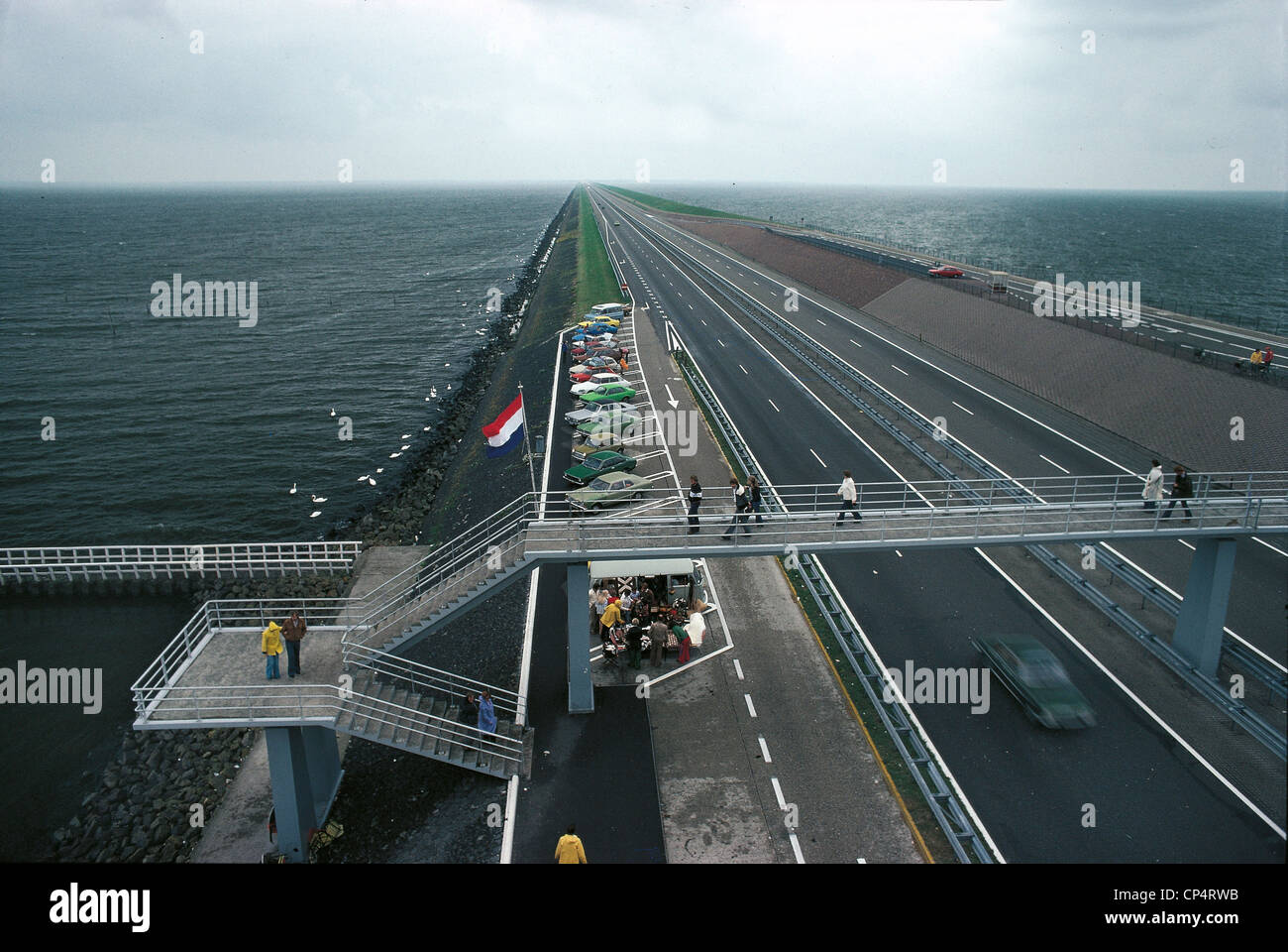 Netherlands Friesland dam or dam Afsluitdijk North, built between 1927  1933, connects province of North Holland with province Stock Photo - Alamy