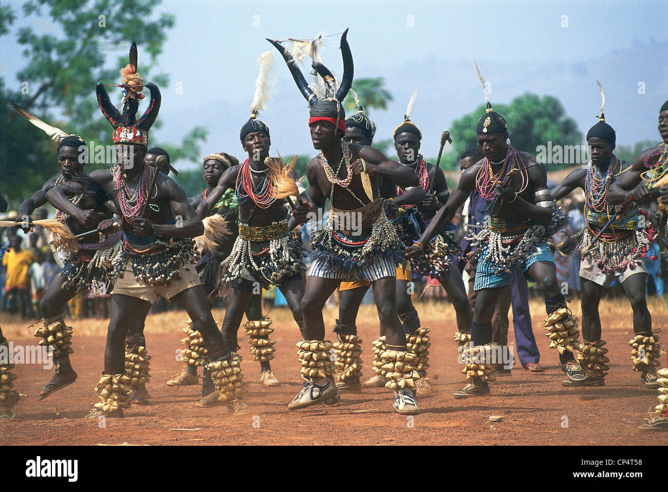 Togo Feast of the harvesters near Kara. Traditional dance Stock Photo