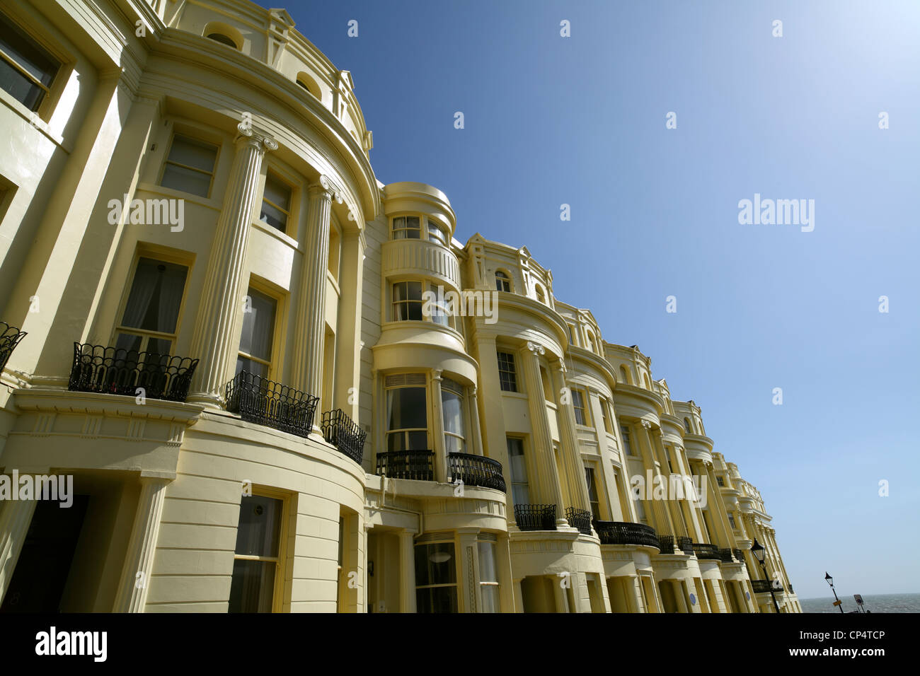 Regency terraces in Brunswick Square, Brighton and Hove, East Sussex. Stock Photo