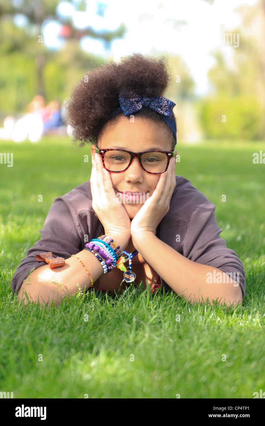 african american black girl child to the park metisse african Stock ...