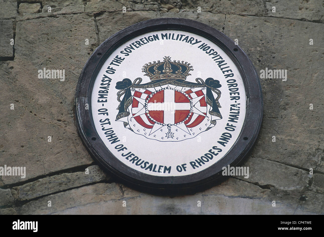 Malta Valletta. Coat of arms of the Knights of Malta Stock Photo Alamy